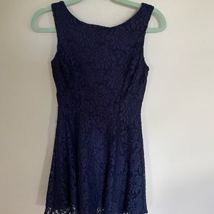 Dark Blue Lace Dress